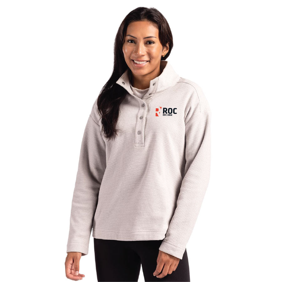 Cutter & Buck Hunts Point Eco Textured Fleece Recycled Womens Snap Pullover