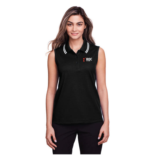 Ladies' CrownLux Performance™ Plaited Tipped Sleeveless Polo