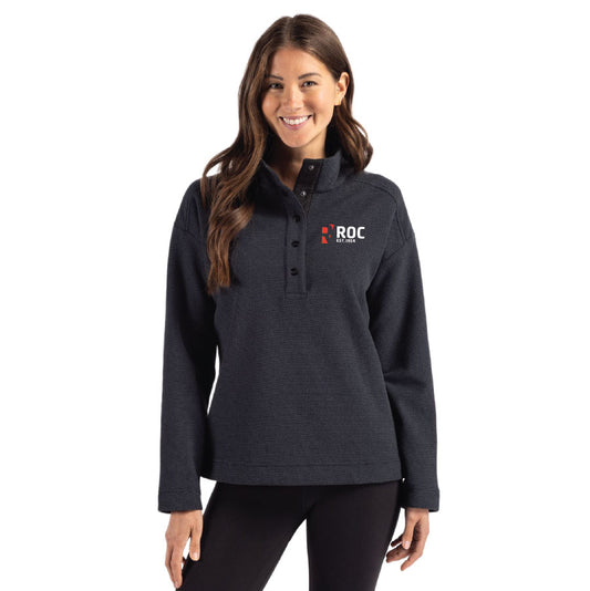 Cutter & Buck Hunts Point Eco Textured Fleece Recycled Womens Snap Pullover